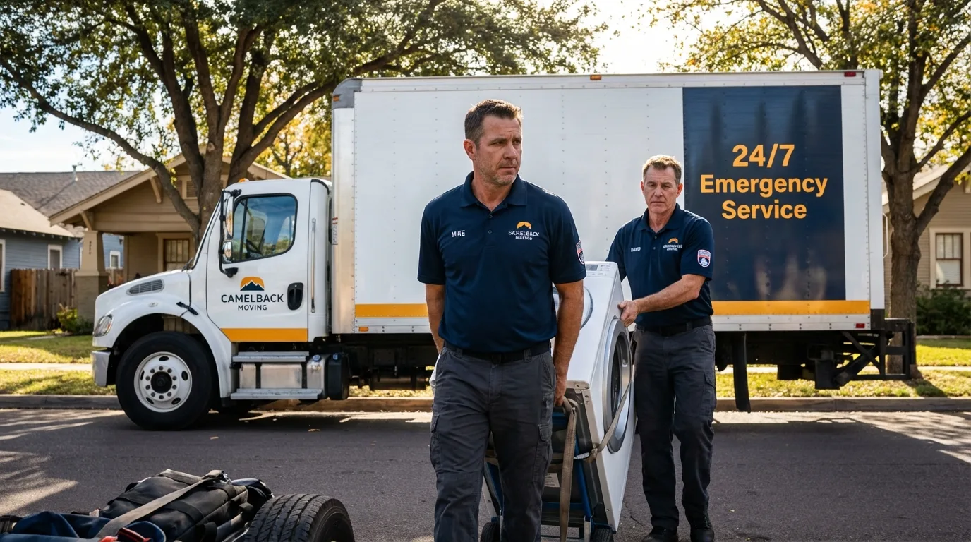 CamelBack Moving crew loading furniture in Galena Park, TX