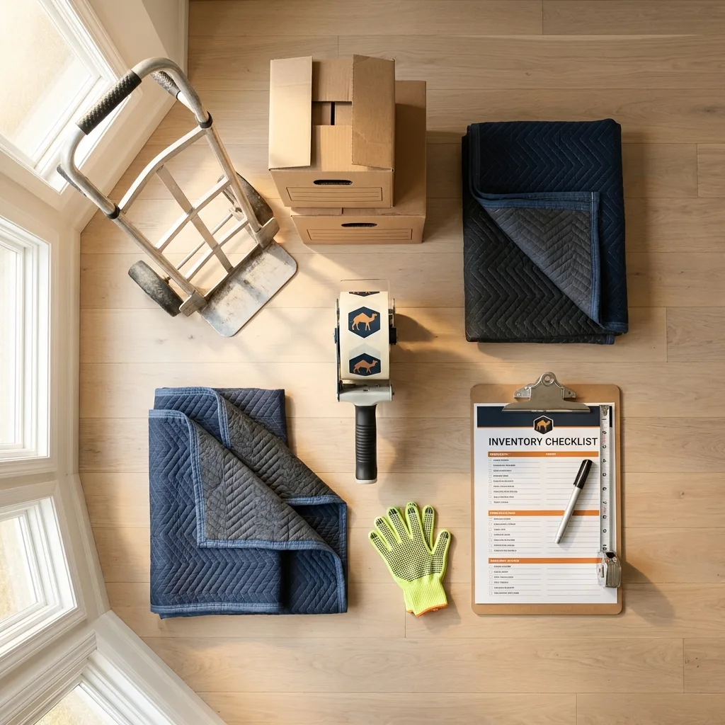 Professional moving supplies and packing materials layout for Galena Park residential relocations